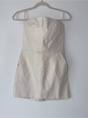 NONchalant Cream Strapless Mini Dress